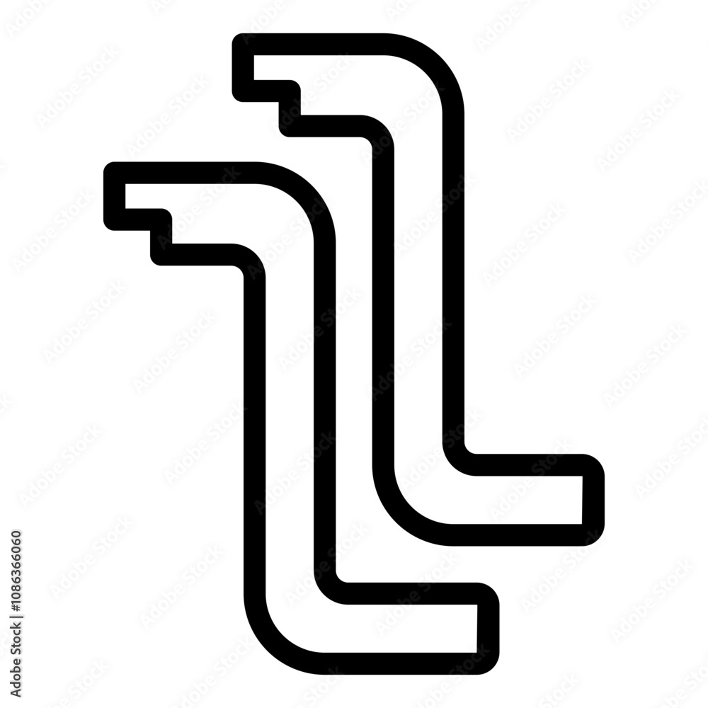 Tension wrench tools outline icon for lock picking and locksmithing. Tension wrench tools outline icon for lock picking and locksmithing.