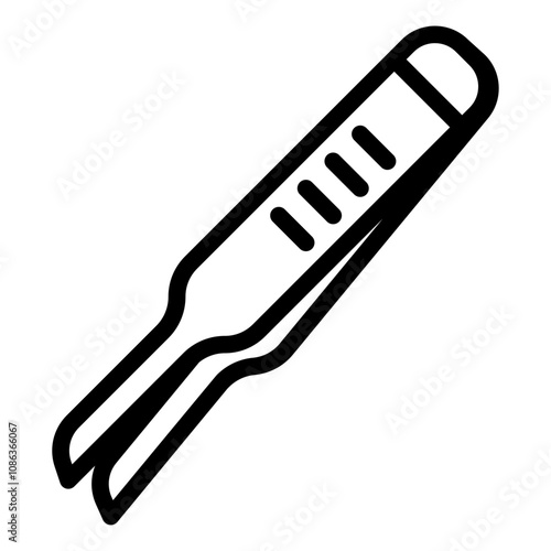 Tweezers or slim jim tool outline icon for locksmith work.