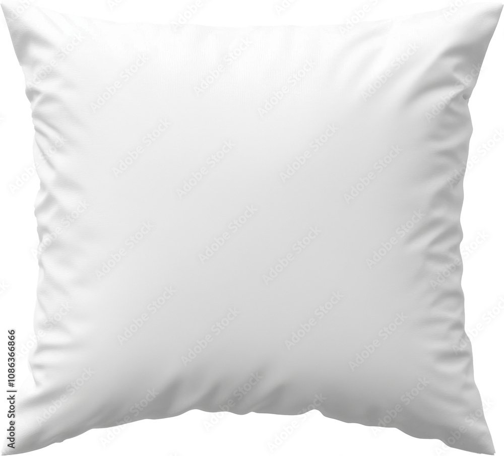 White square pillow on transparent background White square pillow on transparent background