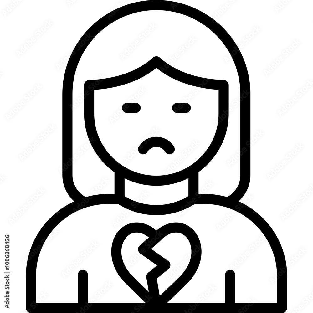 broken icon illustration design with outline broken icon illustration design with outline