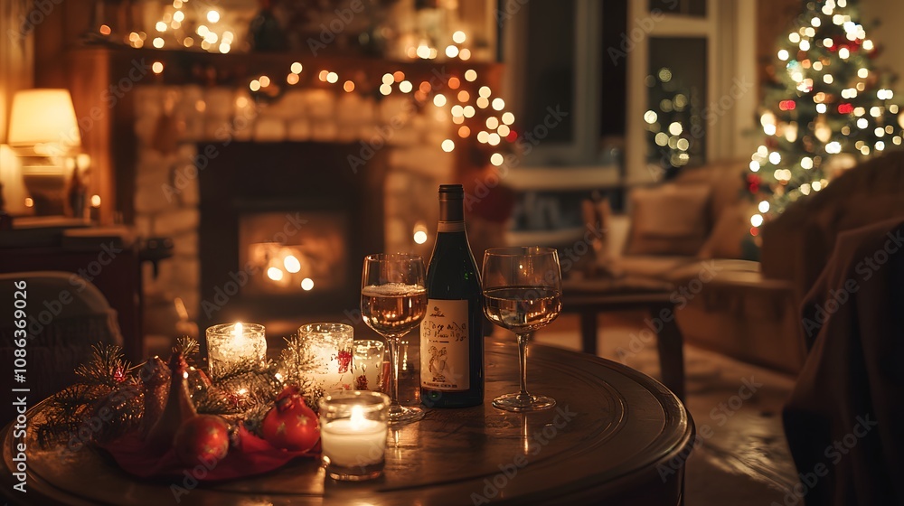 39. A cozy New Year is Eve celebration at home with family, candles, and sparkling wine 39. A cozy New Year is Eve celebration at home with family, candles, and sparkling wine