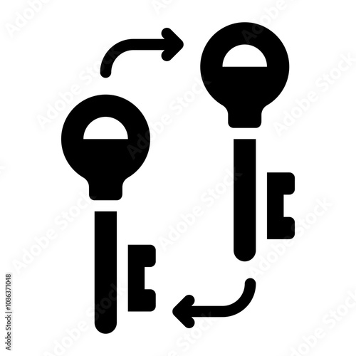 glyph icon representing a locksmith theme or tool.