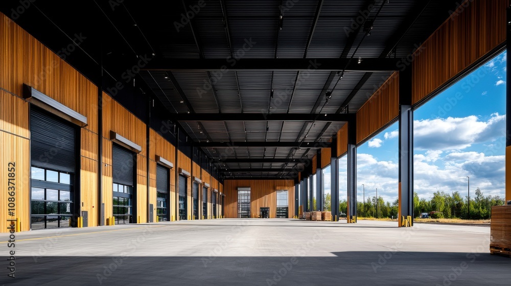 Modern Warehouse Interior with Spacious Design Modern Warehouse Interior with Spacious Design