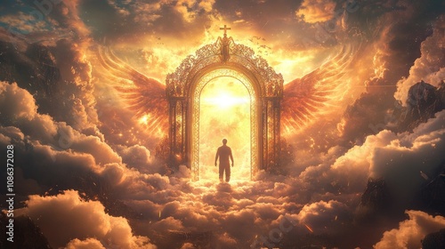 Golden Celestial Gate Awaits Soulful Ascent