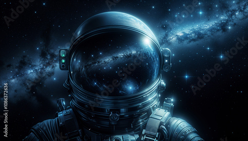 Ai generator reflection of stars in space