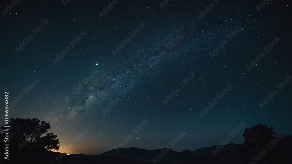 The night sky is lit by the moonlight The night sky is lit by the moonlight