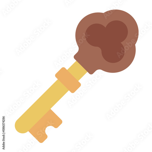 Antique skeleton key used for unlocking traditional locks.