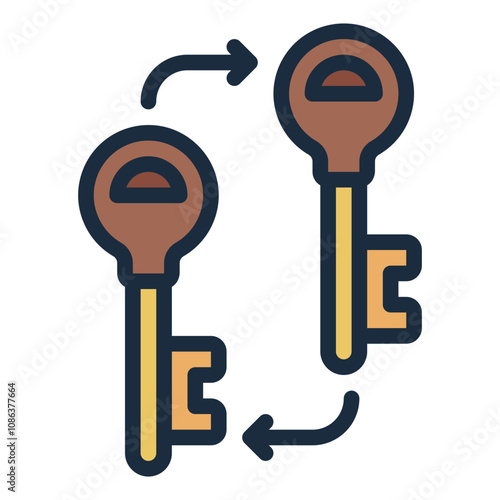 filled line icon representing a locksmith theme or tool.