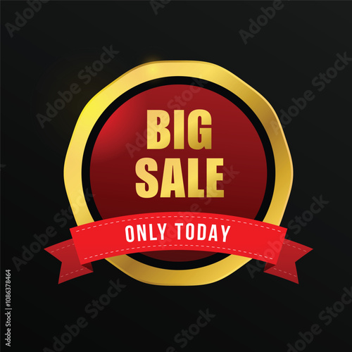 big sale today golden label with black background
