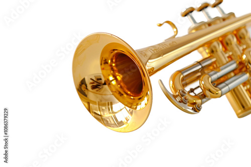 Trumpet isolated on clear white background in high definition ultra HD quality
