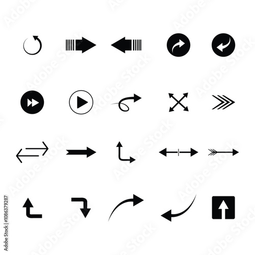 Set of arrows collection in black color 
