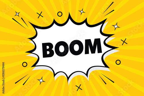 Boom vector art with Comic Book Explosion with Stars

