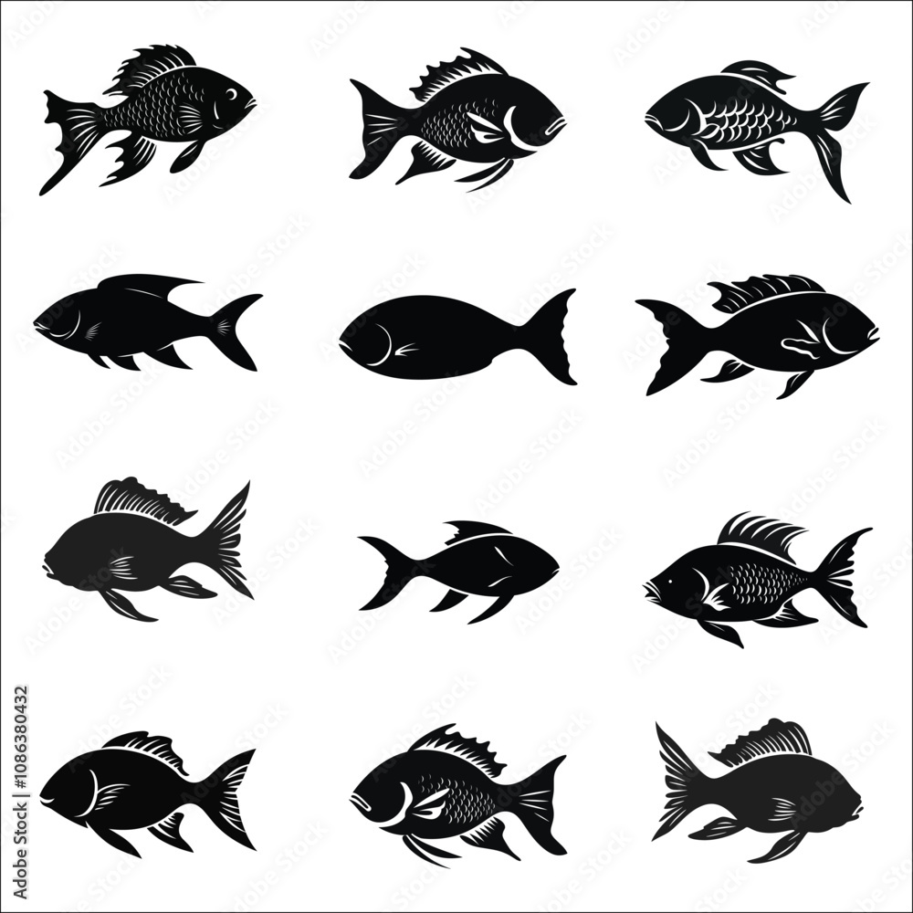 Moby Fish Silhouette Bundle Set Moby Fish Silhouette Bundle Set