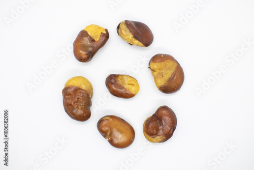 Koro beans on a white background photo