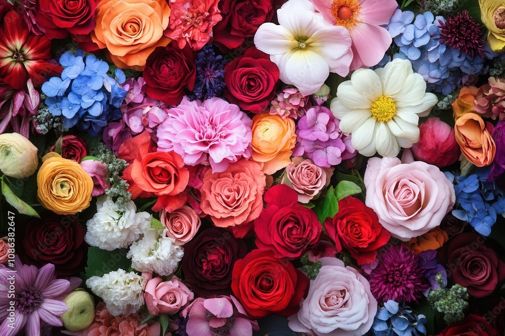 A vibrant and colorful close-up of a beautiful bouquet of flowers. A vibrant and colorful close-up of a beautiful bouquet of flowers.