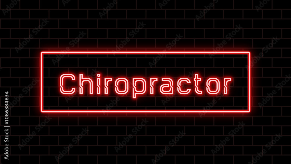 Chiropractor のネオン文字 Chiropractor のネオン文字