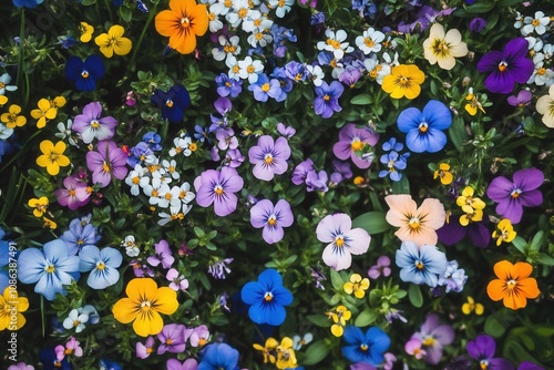 A vibrant field of colorful wildflowers.