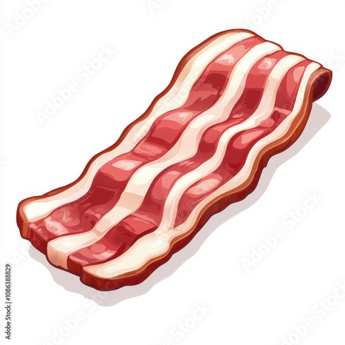 Obraz na płótnie Delicious cartoon style bacon illustration with vibrant colors and details. Perfect for food related designs and culinary themes w salonie