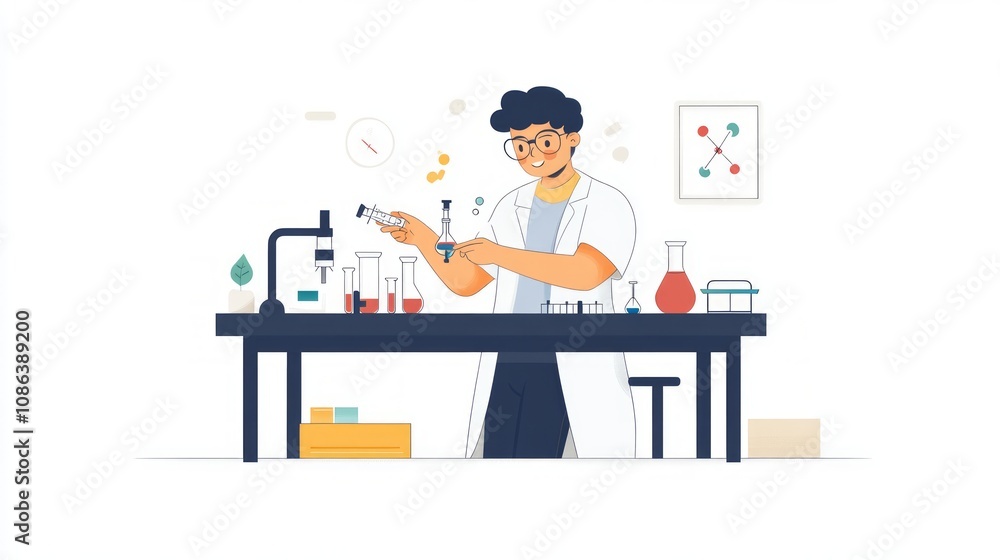 Scientist Conducting Experiments in a Modern Lab Scientist Conducting Experiments in a Modern Lab