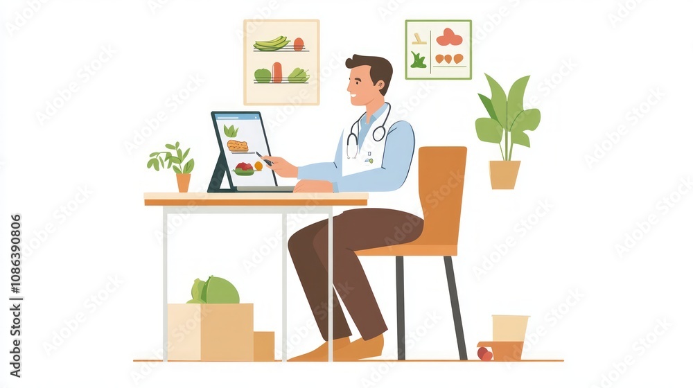 Doctor Consults Patient's Diet Plan Doctor Consults Patient's Diet Plan