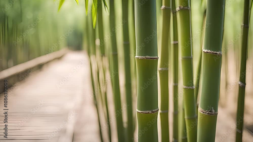 Serene Bamboo Forest Path: Tranquil Nature Walk Serene Bamboo Forest Path: Tranquil Nature Walk