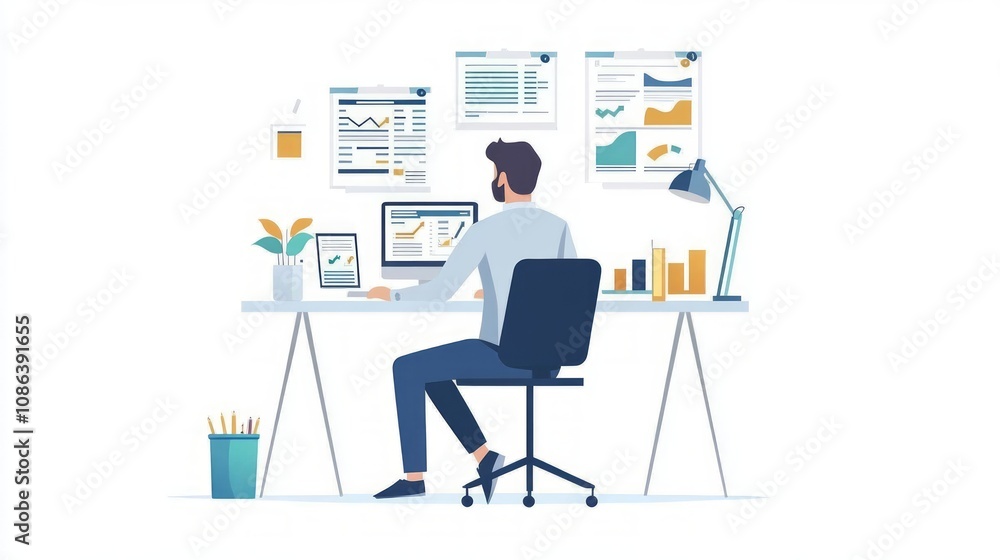 Focused Business Professional at Work Focused Business Professional at Work