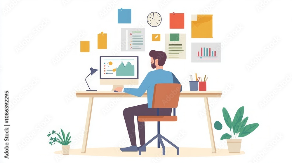 Focused Business Professional at Work Focused Business Professional at Work