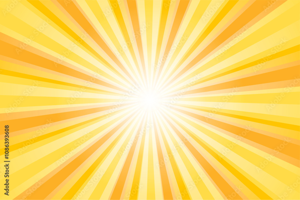 Obraz premium 集中線背景素材 オレンジ 黄色