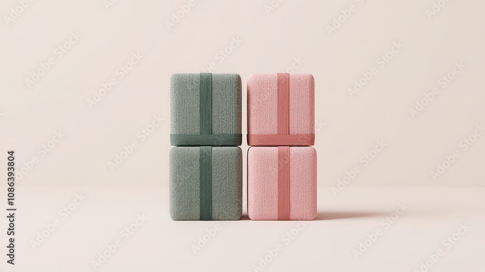 Stacked Pastel Presents Minimalist Gift Boxes Holiday Decorations 3D Render Stacked Pastel Presents Minimalist Gift Boxes Holiday Decorations 3D Render