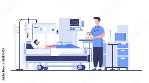 Patient in Hospital with Doctor
