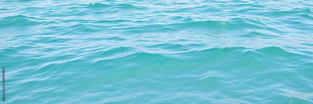 Naklejka premium Soft gentle waves on a serene turquoise ocean, serene, surf