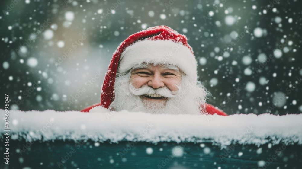 Santa Claus laughs heartily on a snowy rooftop, celebrating the joy of Christmas with a twinkle in his eye and festive spirit Santa Claus laughs heartily on a snowy rooftop, celebrating the joy of Christmas with a twinkle in his eye and festive spirit