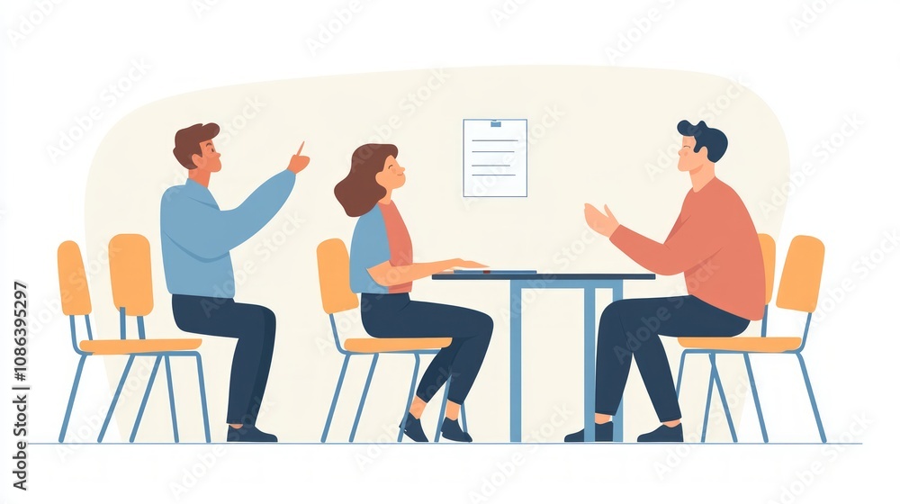 Fototapeta premium Business Meeting Scene Illustration