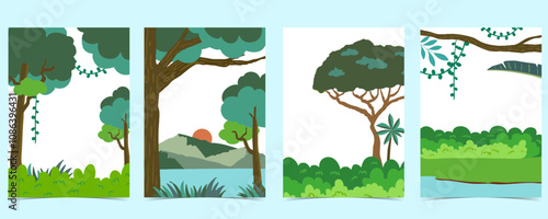 jungle landscape background for kid safari design