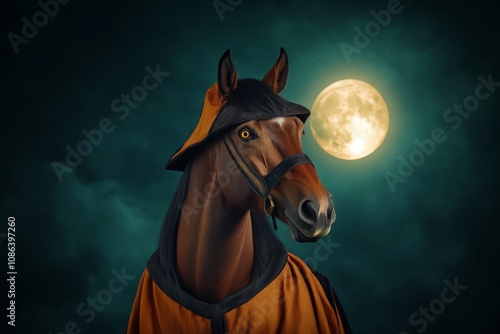 Majestic Horse Under the Moonlight photo