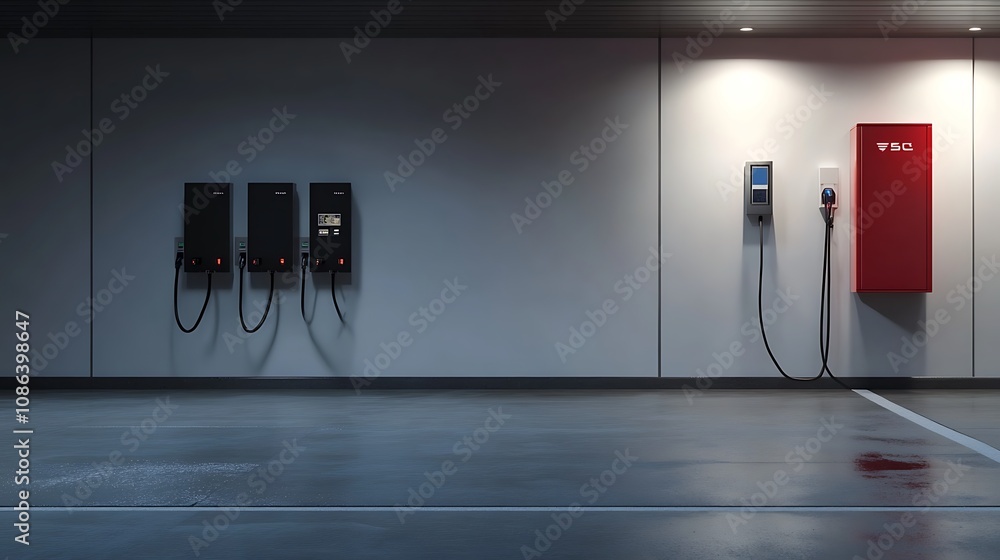 EV Charging Station in a Garage EV Charging Station in a Garage