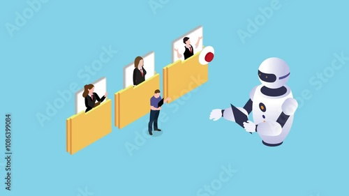 Wallpaper Mural Human Resources. Identify diversity and AI Technology 3d animation cartoon Torontodigital.ca