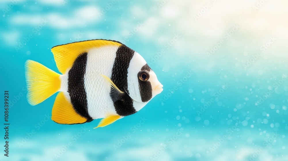 Vibrant Tropical Fish in Crystal Clear Ocean Water Vibrant Tropical Fish in Crystal Clear Ocean Water