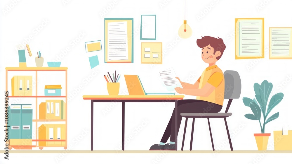 Focused Employee Working at a Desk Focused Employee Working at a Desk