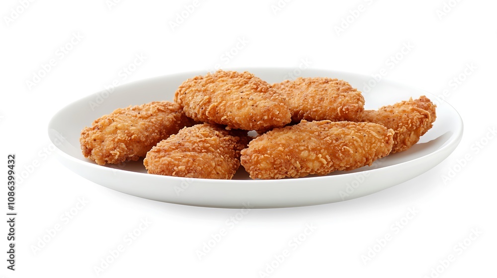 Crispy Fried Chicken Strips with French Fries and Lemon Wedge Crispy Fried Chicken Strips with French Fries and Lemon Wedge