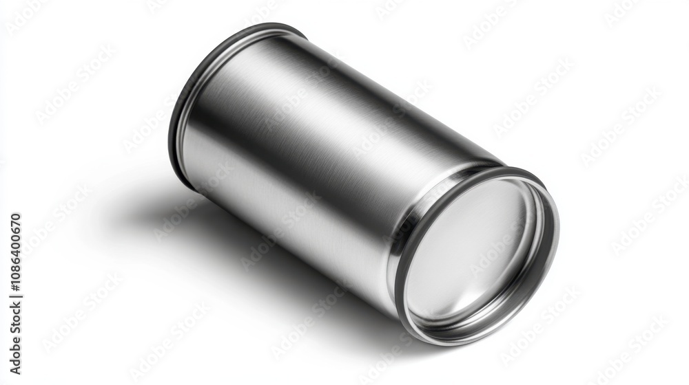 Modern Reusable Stainless Steel Travel Mug with Matte Finish Isolated on White Background Modern Reusable Stainless Steel Travel Mug with Matte Finish Isolated on White Background