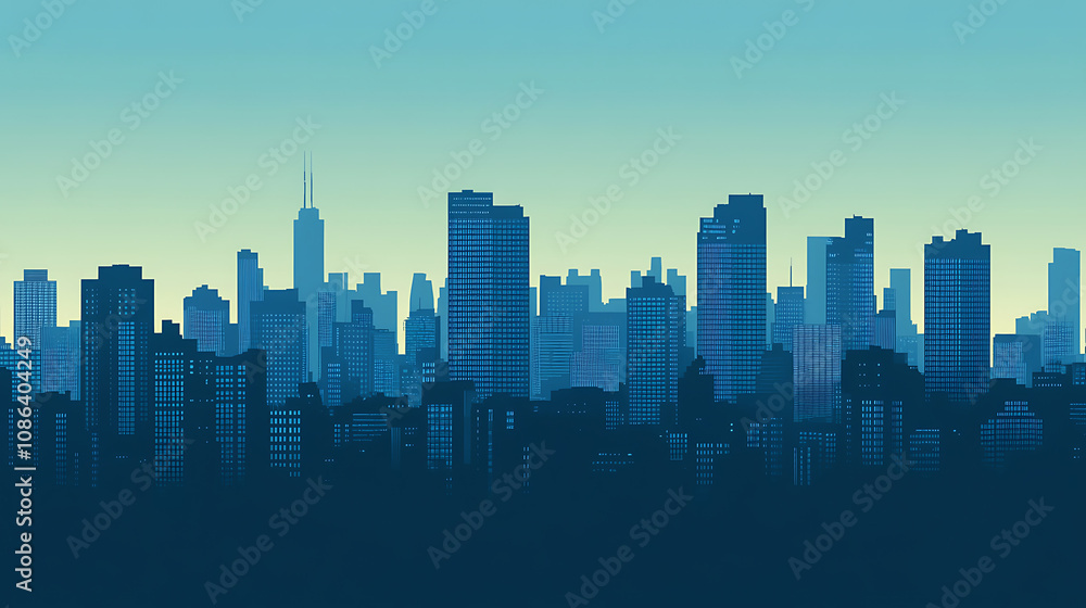 Naklejka premium Simple urban forms and structures creating a minimalist cityscape background