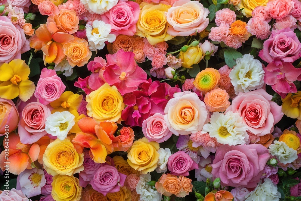 Colorful Flower Wall Background. Colorful Flower Wall Background.