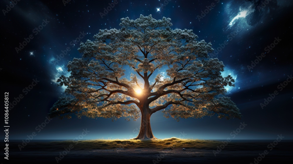 tree with stars and lights tree with stars and lights