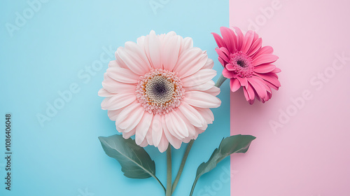 Soft pastel colors blended smoothly for a minimalist background  photo