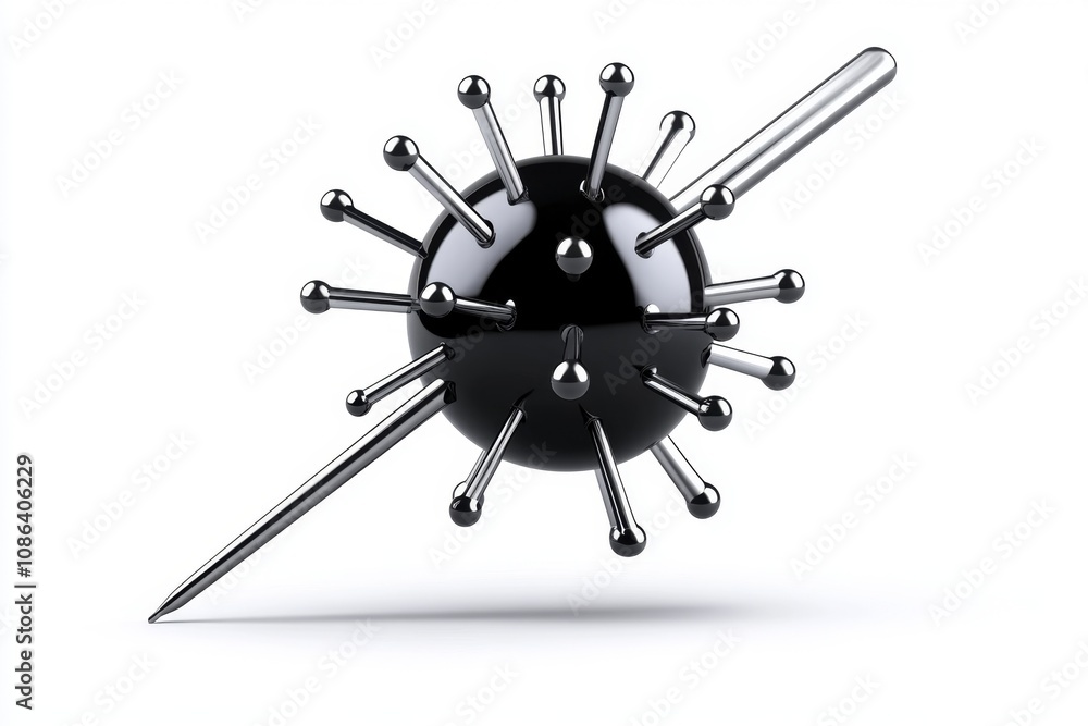 Simple acupuncture needle icon against a clean white background, symbolizing health and balance Simple acupuncture needle icon against a clean white background, symbolizing health and balance