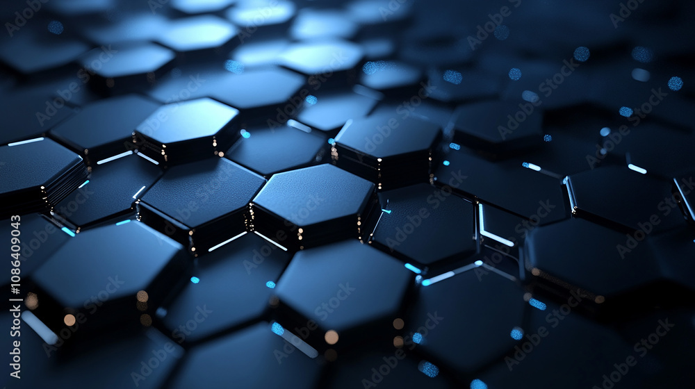 Futuristic abstract 3d hexagonal pattern in blue light Futuristic abstract 3d hexagonal pattern in blue light