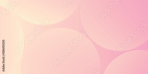 Minimalist banner background, pastel colored, pink and yellow gradient. Geometric circle effect style, abstract background.