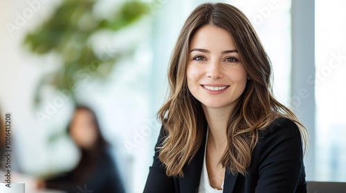 Young Businesswoman Leading a Team Meeting in a Modern Office Environment with a Bright and Professional Atmosphere