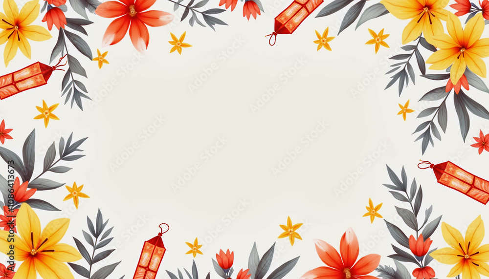 Patterned Aussie New Year background, repeating designs of barbeques, festive crackers, and tropical flowers in vibrant summer colors, playful and warm Patterned Aussie New Year background, repeating designs of barbeques, festive crackers, and tropical flowers in vibrant summer colors, playful and warm